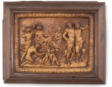 18th C French Terracotta Relief Plaque Triumph of Ariadne Greek Myth Framed picture
