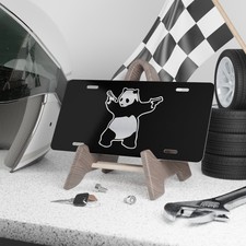 Shooting Panda, Custom Front Vanity License Plate, Banksy Style Street Art picture