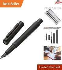 Elegant Matte Black Fountain Pen & Converter - Exceptional Writing Experience picture