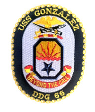 USS  Gonzalez DDG 66 Patch  4 inch x 3 inch Sew On picture