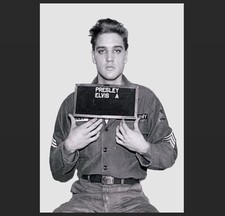 Elvis Presley Mug Shot US Army PHOTO, Art Print Soldier Rock 'n Roll Legend ID picture