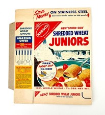 Vintage 1950s Nabisco Shredded Wheat Juniors Cereal Box Rocket Ship Glider picture