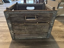 Vintage 1963 Rosehurst Dairy Bethany CT Wood Metal 6-Bottle Milk Crate picture