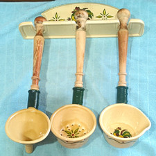 Vintage Poppytrail Metlox Green Rooster Pipkin Set.  RARE picture