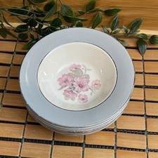 Vtg 1953 Homer Laughlin Cavalier Eggshell Dessert Bowl Set CV17 Gray Floral READ picture