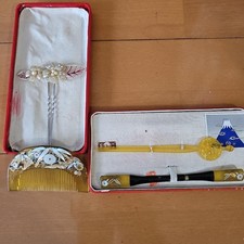 Set of 4 Vintage Japanese Kushi Comb Kanzashi Kimono Hair Ornament Accessories picture