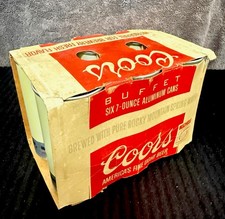 Rare VTG 1970S Coors Banquet 7 Oz.  miniature Beer Cans In Org factory Carrier picture