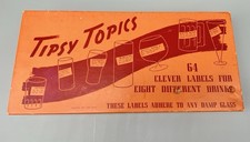 1939 Tipsy Topics Drink Labels Bar Liebermann Lansing Michigan Bourbon Beer Gin picture