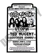 1977 World Series Of Rock Concert At Cleveland Stadium Newspaper Ad 8x10 Photo picture