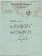 1924 Henry Beach Native American Mexican Goods El Paso TX Letterhead BH2-69 picture
