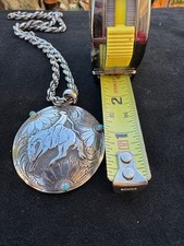Vintage Sterling Pendant  With Chain Western Trophy PRICE DROP $75.00 picture