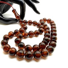 Unique cognac Reconstituted Amber Tesbih 45 Beads 11mm 37.7g picture
