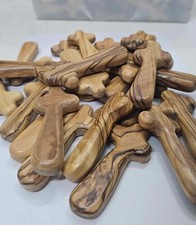 Hand Carved Beautiful Comfort Cross Made From Natural Olive Wood 3.6 Inch(10pcs) picture