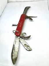 Vintage Colonial PROV 7 Blade CAMPING FOLDING POCKET Knife RED HANDLES picture