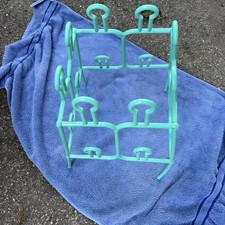 Vintage Yaffa Basic Line Plastic Shoe Storage Rack Retro Modern 1980s TEAL Rare picture