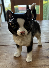 Coopercraft style Vintage Black White Cat Figurine H17cm x L22cm picture
