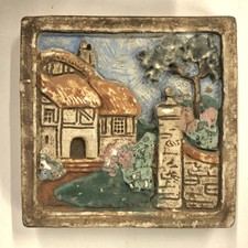 Claycraft Scenic English Cottage Tile Vintage picture