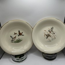 Vintage Lofisa Guadalajara Mexico Plates Set of 2 Bird Wildlife Gold Rim picture