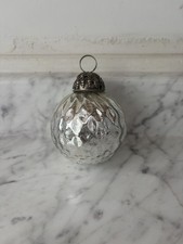 Vintage Kugel Style Ornaments Set Of 5 Oranate Metal Tops Glass picture