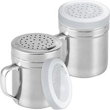 Metal Salt Pepper Dredge Shakers - with Handle - Seasonings Spice Shakers with H picture