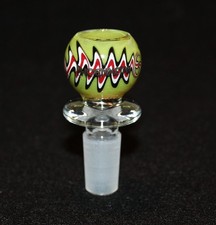 14mm ATOMIC LIME Slide Bowl Tobacco w/built-in screen Glass Slide 14 mm picture