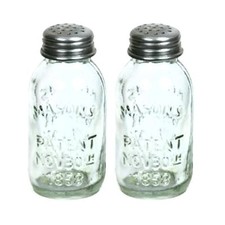 Mini Mason Jar SALT &  PEPPER SHAKER Set of 2 Country Kitchen Decor picture