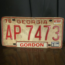 Vintage Georgia 1976 License Plate AP 7473 