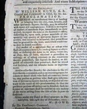 Rare Tory Revolutionary War w/ General William Howe Proclamations 1777 Newspaper picture