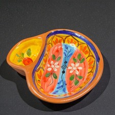 Portuguese Pottery Clay Terracotta Olive Dish Signed Olaria Carrillo Lopes Dish picture