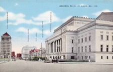 Postcard St Louis Missouri Memorial Plaza c 1940 picture