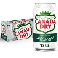 Canada Dry Zero Sugar Ginger Ale Soda, 12 fl oz 12 Fl Oz (Pack of 12), Blue picture