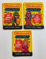 1989 Topps Nintendo Game Packs All 3 Wrapper Variations Mario Peach Link picture