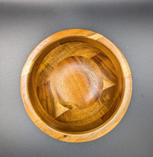 Beautiful Handmade Wooden Bowl w/Inlaid Pieces picture
