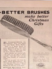 1925 Antique Print Ad Better Brushes Hairbrush Christmas Good Housekeeping Dec picture