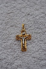 Vtg 1/20 10K G.F. Filigree Cross Crucifix INRI  THEDA Religious Pendant picture