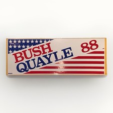 Vintage 1988 Bush Quayle Presidential Election Bumper Advertising Sticker Decal picture