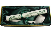 Harp Design Boxed traditional Irish Clay Pipe with Scroll picture