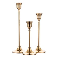 Nuptio Gold Candlestick Holders Taper Candle Holders, Candle stick Holder Set picture