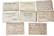 Antique Vtg 1800s Bank Check Lot Connecticut New York 200 Postal Cards Steamers picture