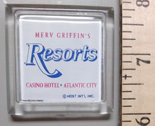 MERV GRIFFIN'S RESORTS Casino Hotel Fridge Magnet Lucite Atlantic City Gambling picture