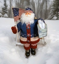 Patriotic Santa Claus Christmas Home Decor Figurine 