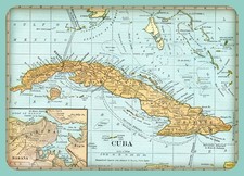 Vintage MAP of CUBA from 1938 - 8.5 x 11 inch Photo Print picture