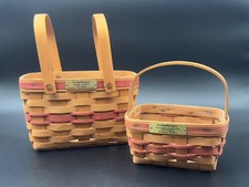 Longaberger Christmas Set Of 2 Baskets Signed as well 1992,1987 dated picture