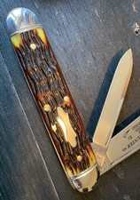 MAHER & GROSH GEC GREAT EASTERN 541225 Antique Yellow Jig Bone Indian Hunter NIT picture