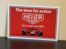 Retro Style Red Heuer Team F1 Racing Grand Prix Quality 12” Sign picture