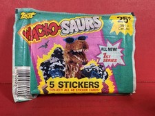 1987 Zoot Wacko-Saurs dinosaur stickers 1st series 5 unopened packs 5 stickers picture
