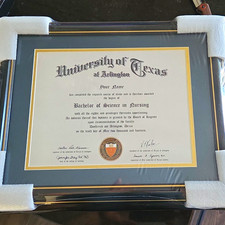 University of Texas at Arlington 2005 Nursing Diploma Framed Signed picture