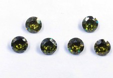 6 PCS Natural Green Sapphire Round Cut 6 x 4 mm Lot Certified Loose Gems 6GHB picture