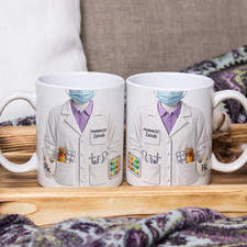 Personalized Pharmacist Mug Gift, Custom Name Pharmacy Coffee Cup, Medical Coat picture