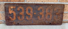 Antique 1925 Pennsylvania License Plate Penna PA 539383 Man Cave Ford Chevrolet picture